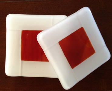 red, white coasters